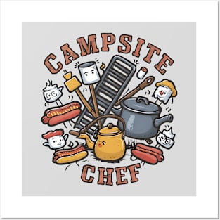 Campsite Chef Funny Camping and Hiking Posters and Art